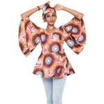 Womens Frill-sleeve Wrap Blouse FI-3052