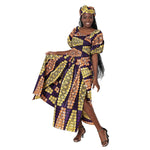 Women's Short Sleeve Maxi Dress with High Slit -- FI-3130