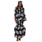Women's Off Shoulder Smocking Skirt Set - FI-4033
