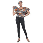 Women's African Print Short Sleeve Top -- FI-17