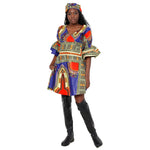 Women's Dashiki Wrap Short Dress with Frill Sleeves -- FI-D74
