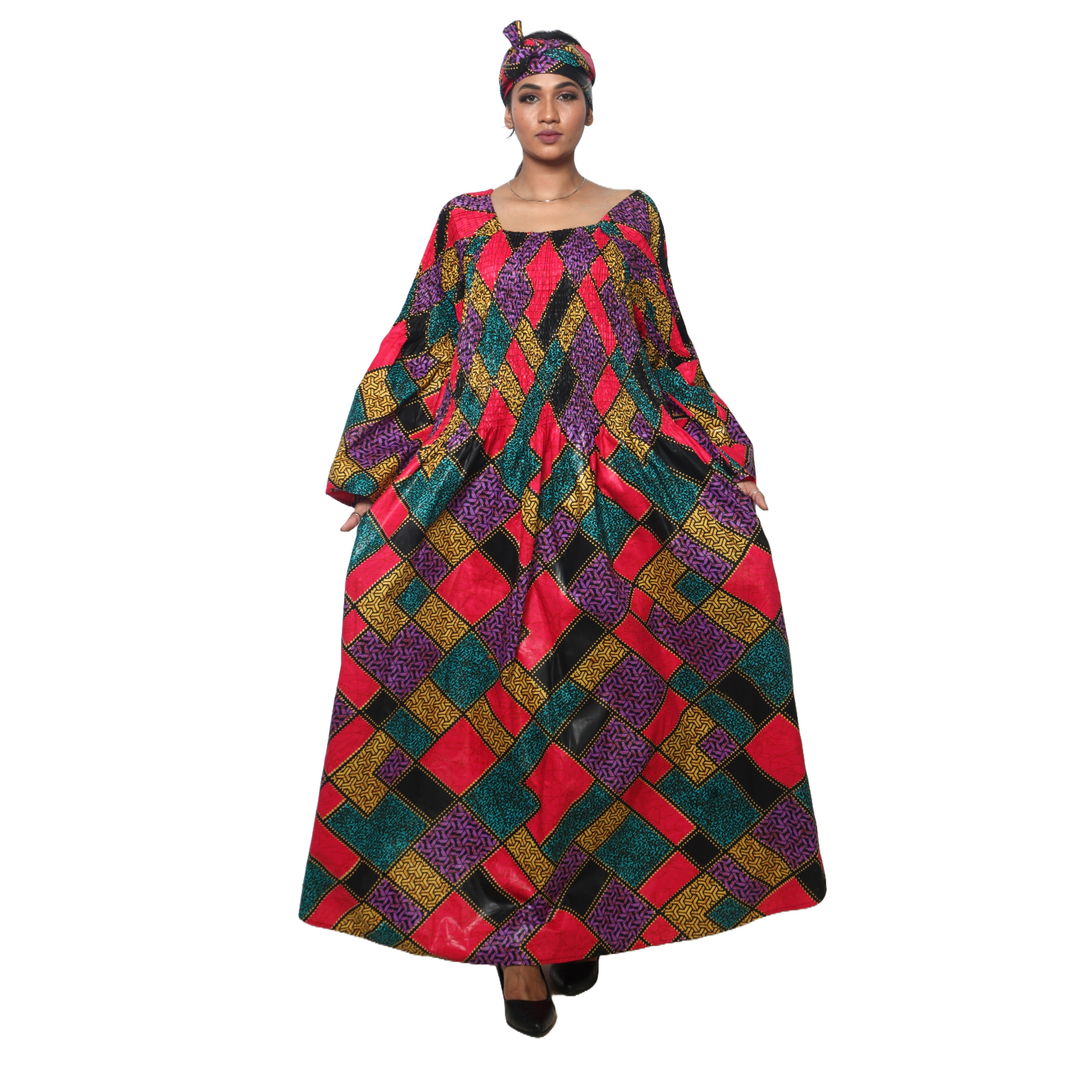 Women's African PLUS SIZE Off Shoulder Smocking Bell Sleeve African-Stars Women's African PLUS SIZE Off Shoulder Smocking Bell Sleeve African-Stars