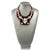 African Women's Tribal Cowrie Fabric Necklace -- RED -- Jewelry A12