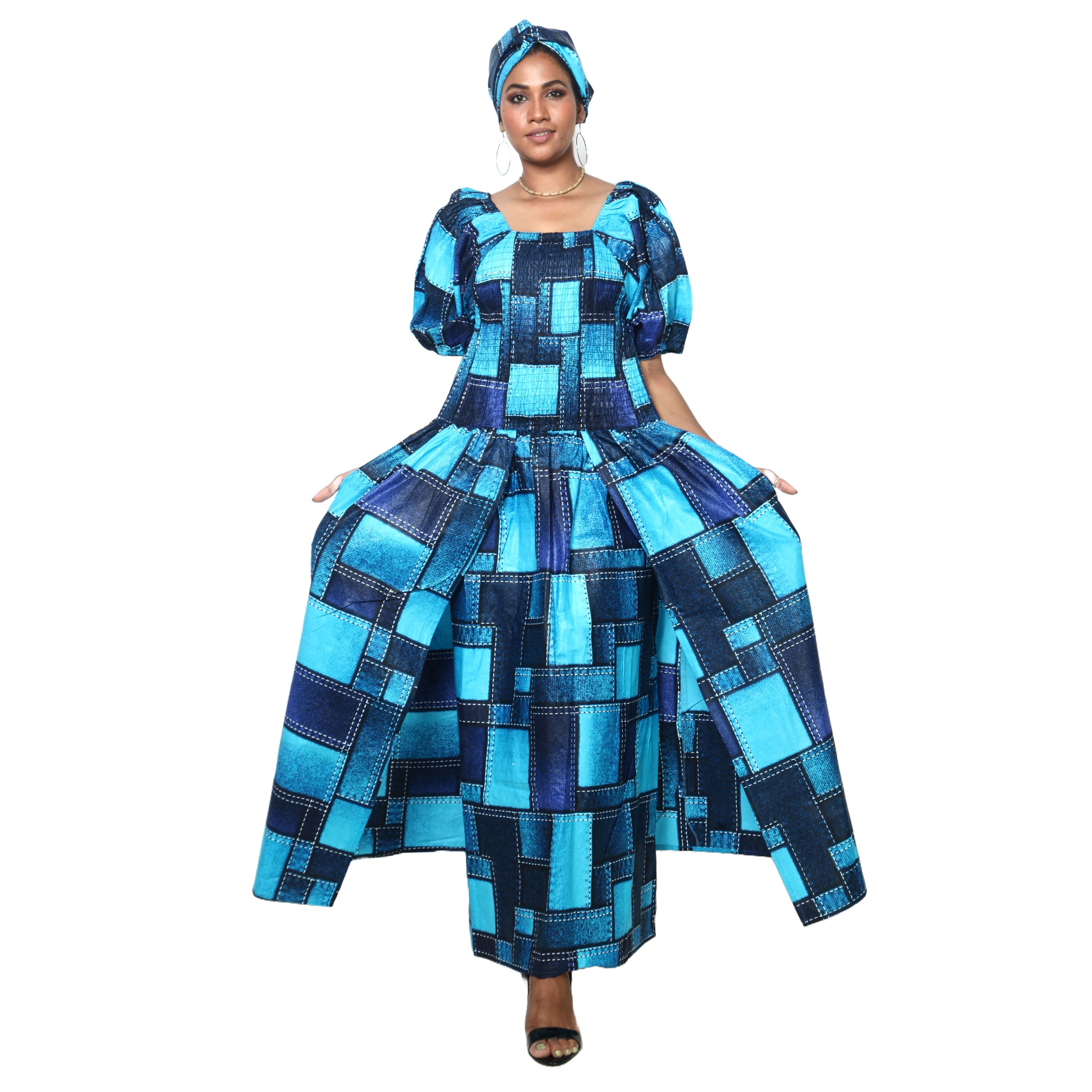 Women's Short Sleeve Maxi Dress with High Slit -- Fi-3130 Women's Short Sleeve Maxi Dress with High Slit -- Fi-3130