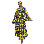 Women's Long Sleeve Wrap Maxi Dress with Handbag -- FI-56 With Handbag