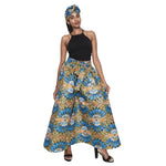 Women's Printed Palazzo Pants with Matching Headwrap -- FI-50P