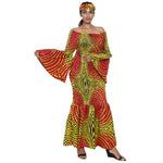 Women's Off Shoulder Smocking Mermaid Maxi -- FI-50075