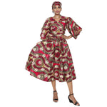 Women's Frill Sleeve Crop Top and Short Skirt Set -- FI-4036