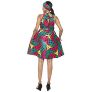 Women's African Print Halter Mini Dress