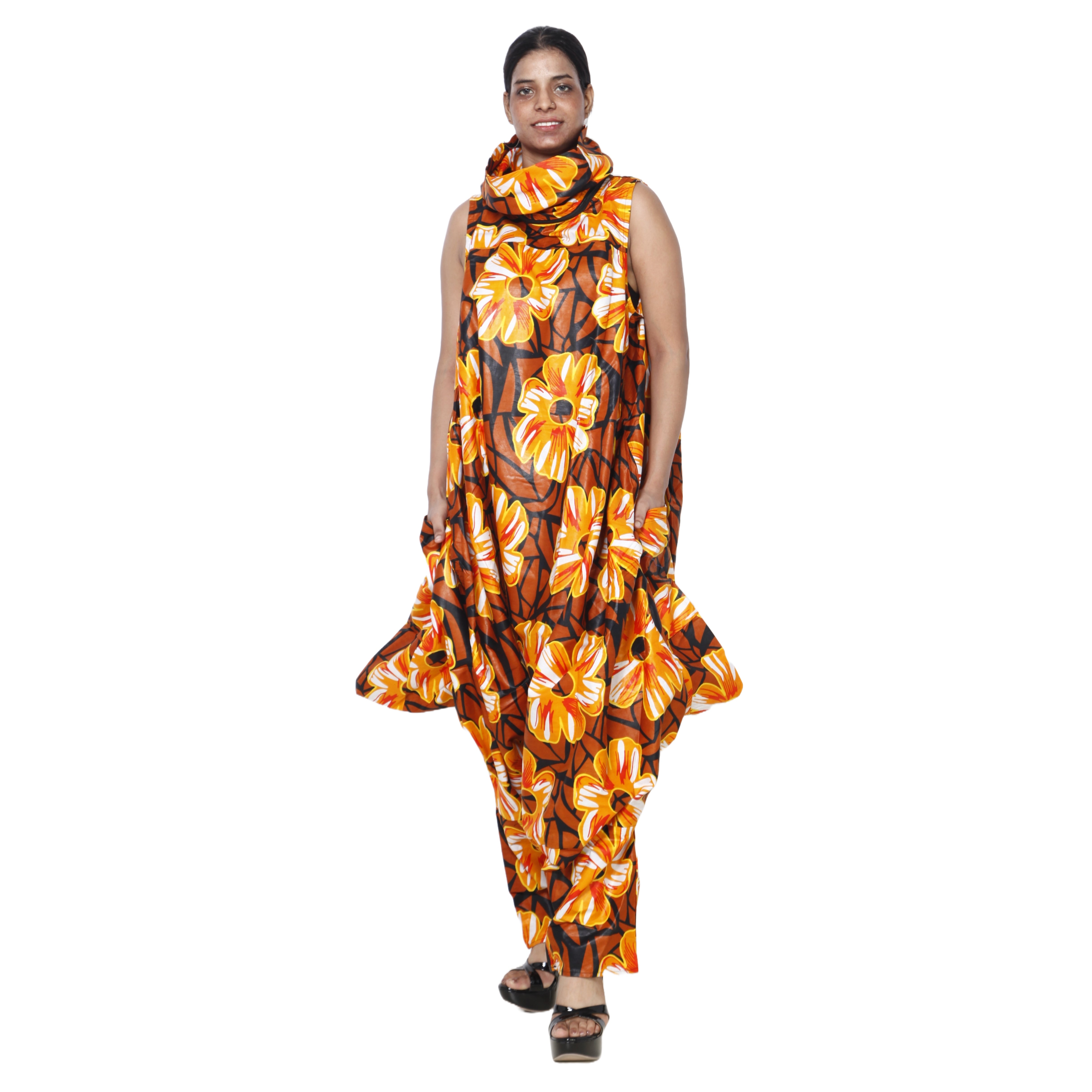 Women's African Printed Romper Style Outfit -- FI-3053P