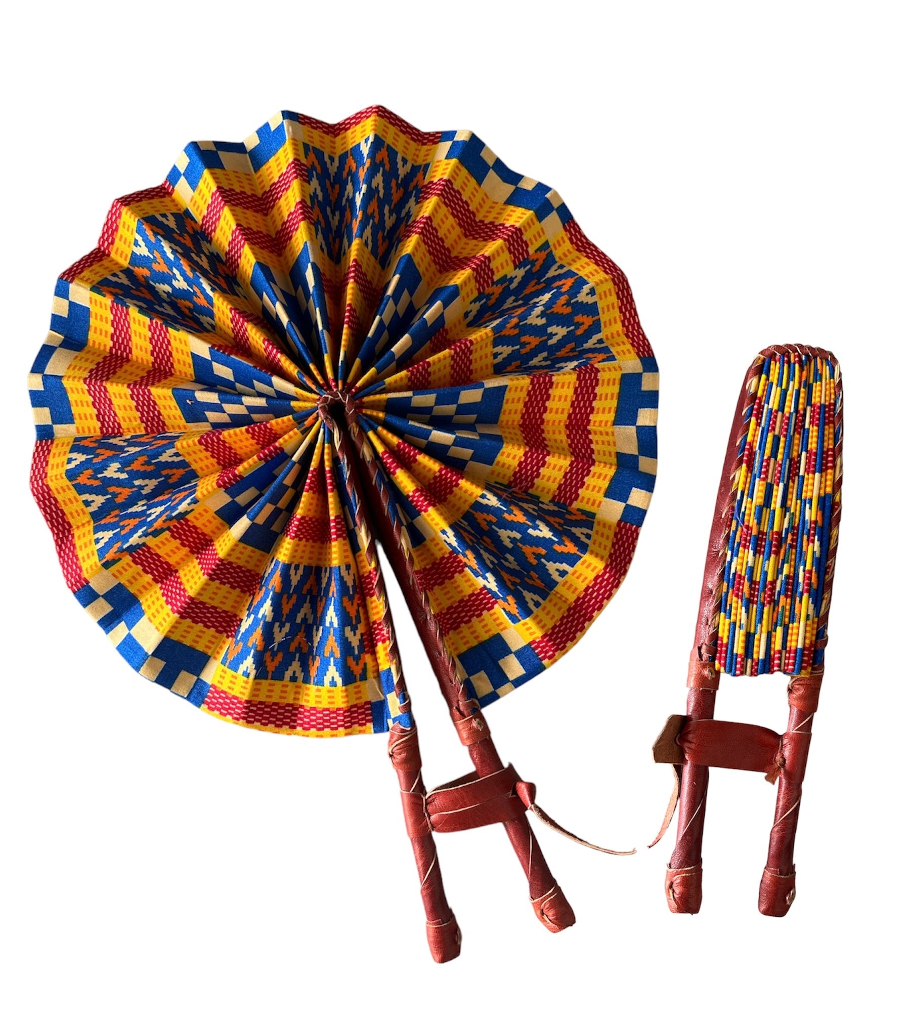 African Fabric Folding Fans - The African Stars