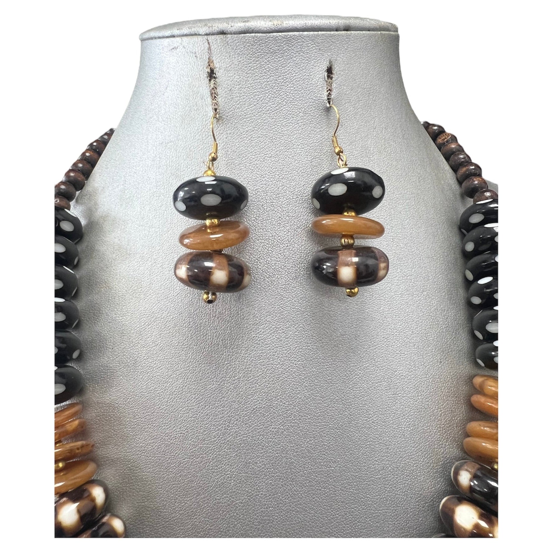 Women's African Wooden Beaded Necklace Set -- Jewelry 56