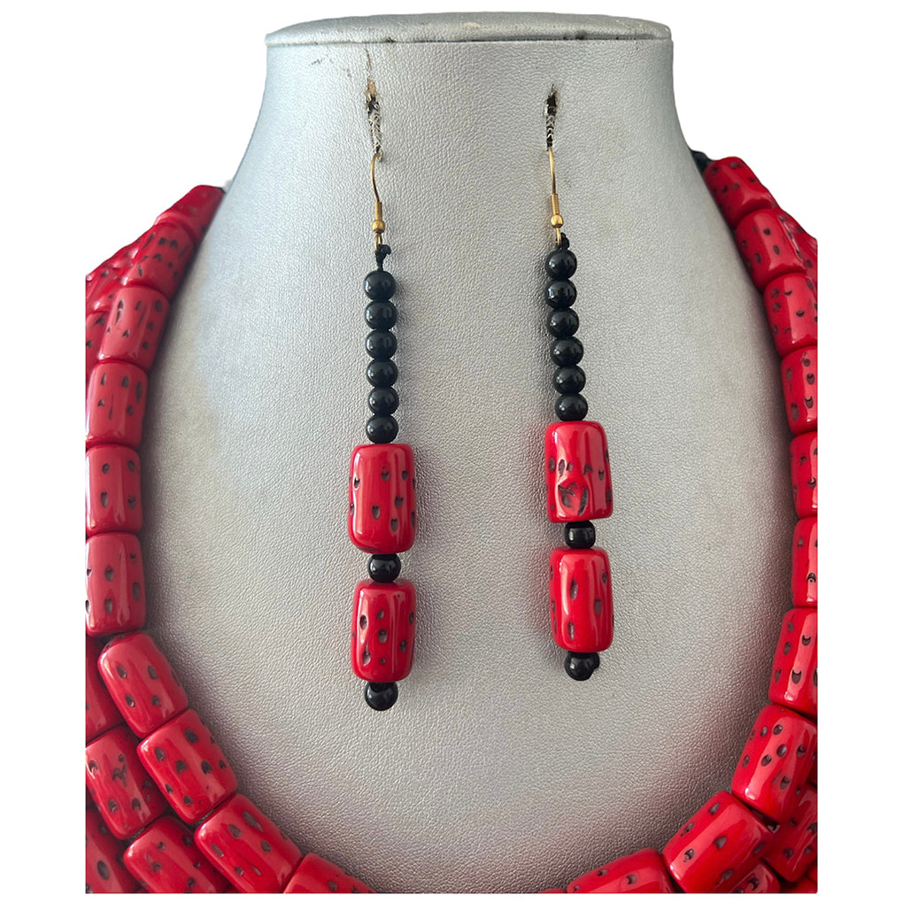Women's Multi Layer Beaded Necklace Set -- Solid Color