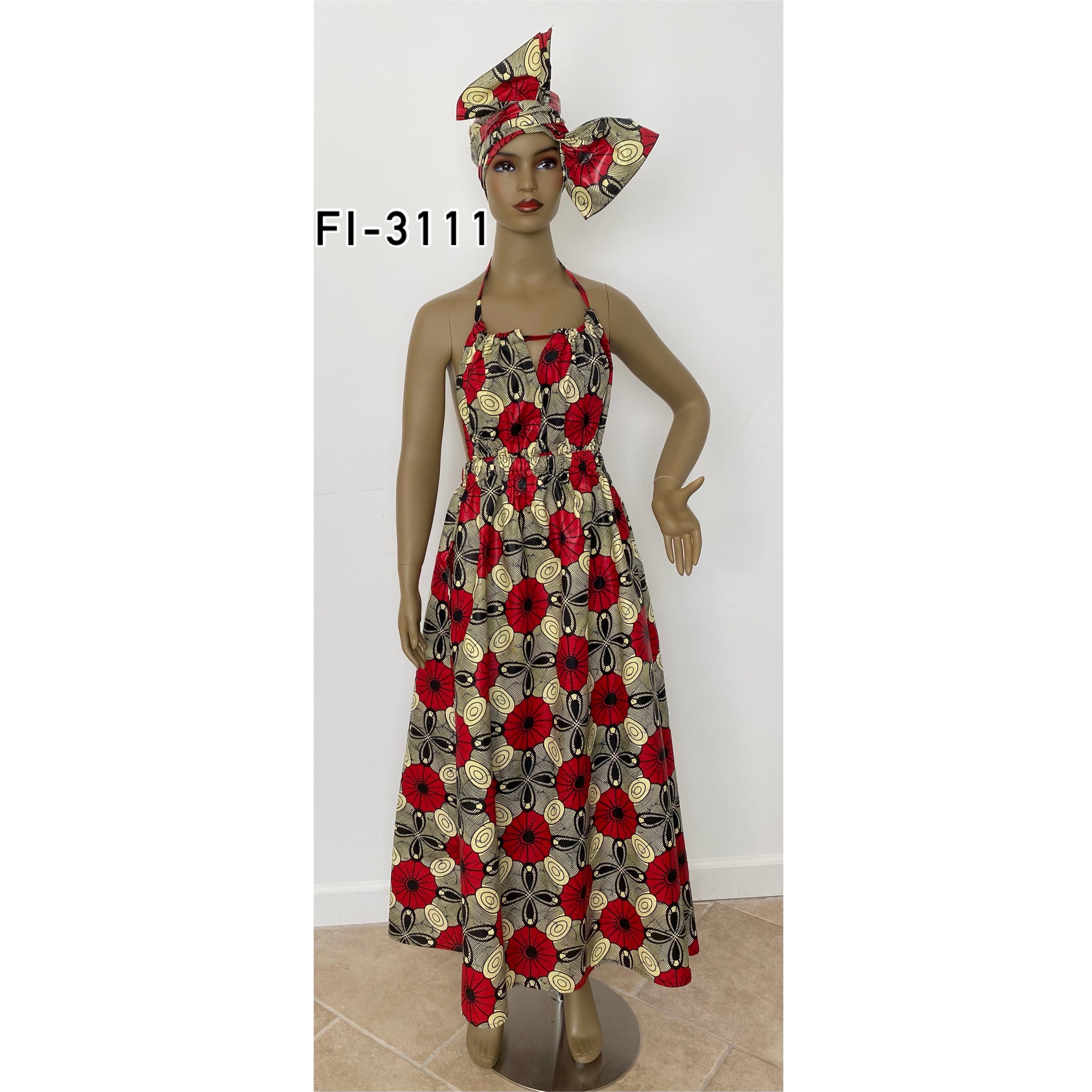 african halter dress African Print Halter Dress Red Kente / One size