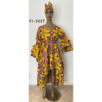 Women's Hi-Low Ruffle Sleeve Dress - FI-3037