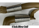 Women's Brass Silver Plated 6 Inch Cuff Set