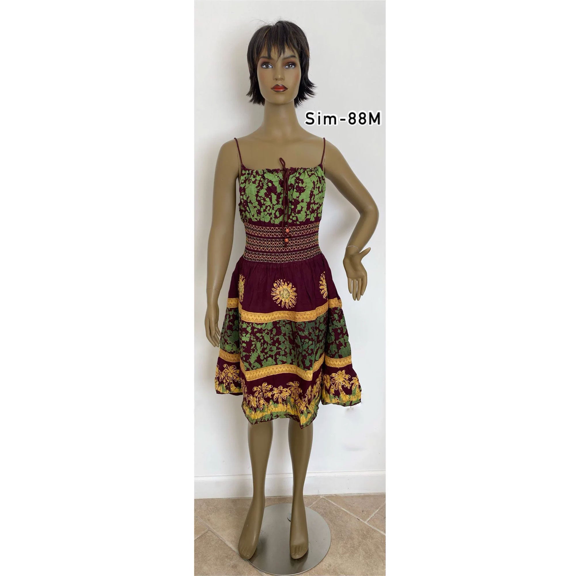 batik mini dress The Matilda Mini Dress | Navy Diamond Batik / XXS