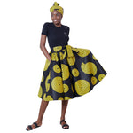Women's African Printed High Waisted Short Skirt - FI-36
