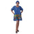 Women's African Patchwork Denim Short Dress -- FI-2072-Blue