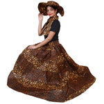 Women's Printed Long Skirt with Matching Scarf and Hat -- FI-32