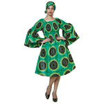 Women's Long Sleeve Smocking Short Dress -- FI-P50073