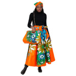 Women's Flower Print Skirt Set with Handbag -- FI-32 Flower Print