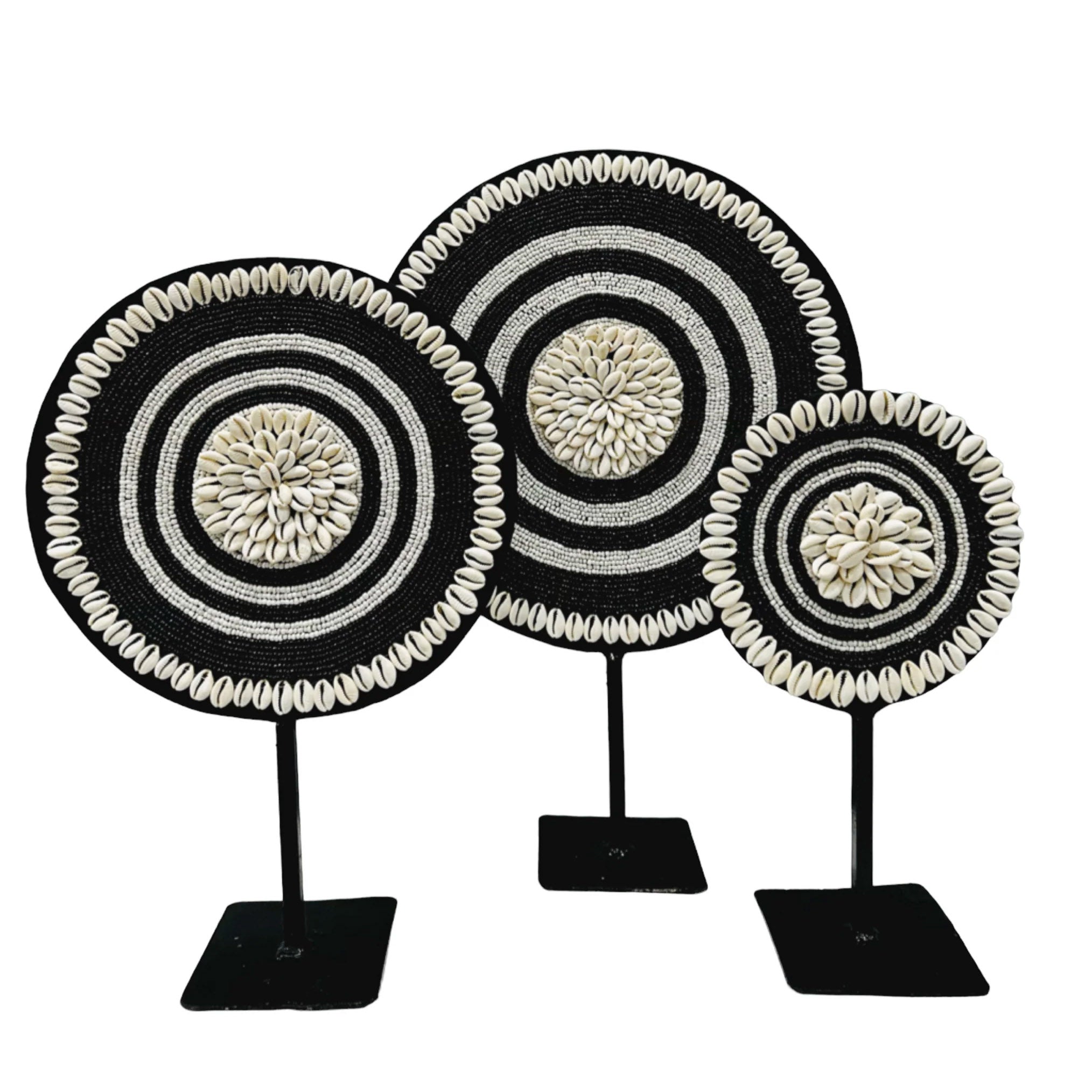 Cowrie Shell Home Decor Stands - African Stars
