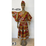 Women's Cropped Wrap Blouse Skirt Set - FI-4036