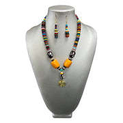 Women's Tribal Necklace Set with Multicolor Beads
