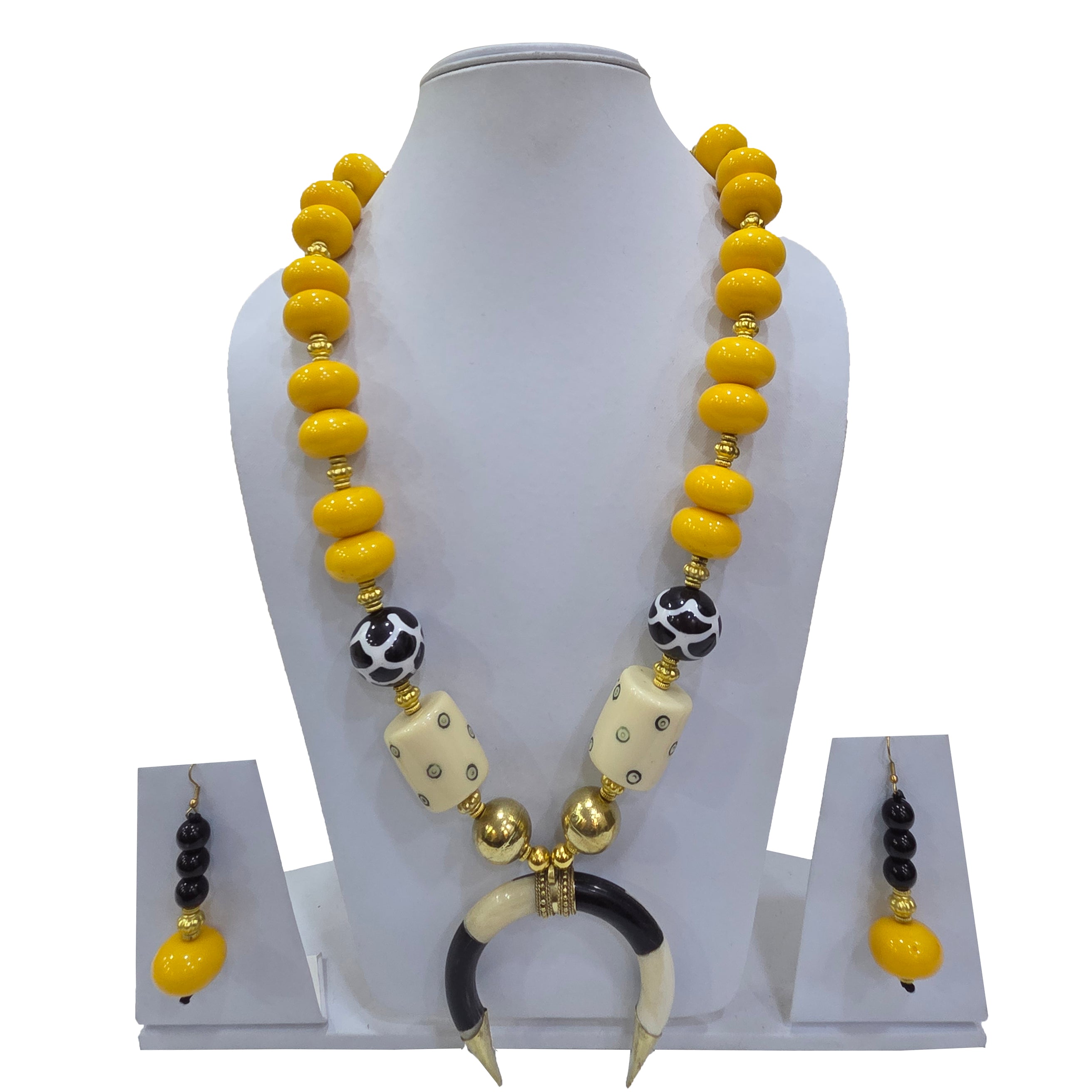 Beaded Two Color Horseshoe Necklace