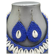 Women's Cowrie Shell Choker Beaded Necklace Set -- Jewelry 48