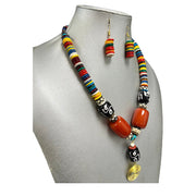 Women's Tribal Necklace Set with Multicolor Beads