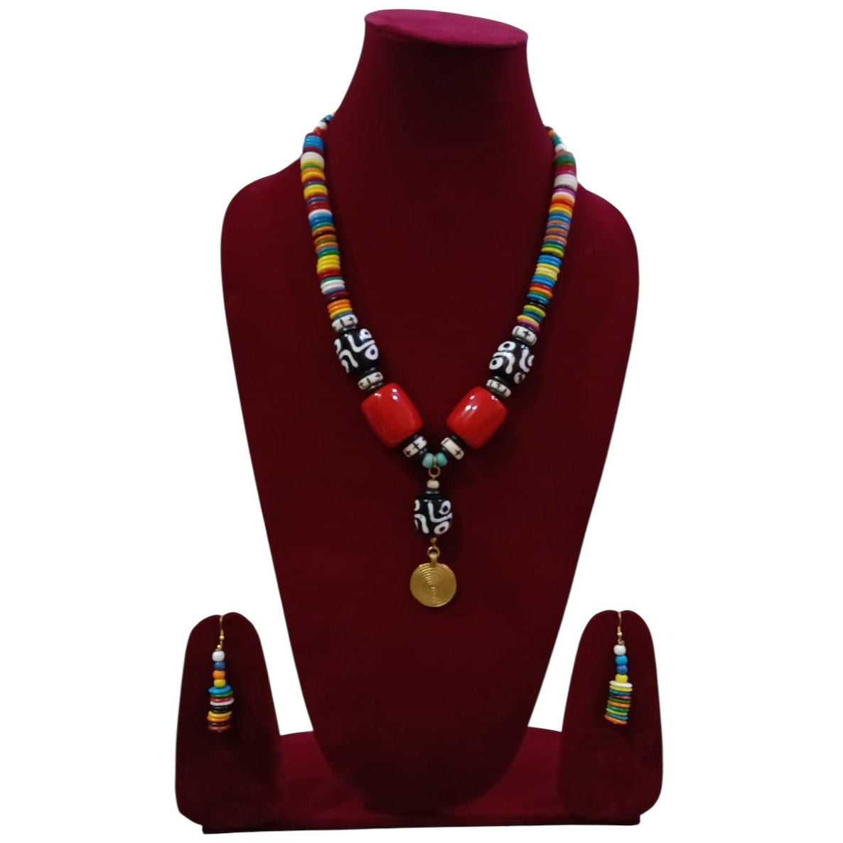 Beaded Necklace Set with Tribal Beads