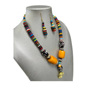 Women's Tribal Necklace Set with Multicolor Beads