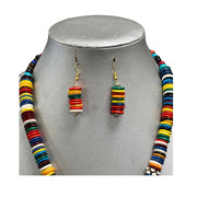 Women's Tribal Necklace Set with Multicolor Beads
