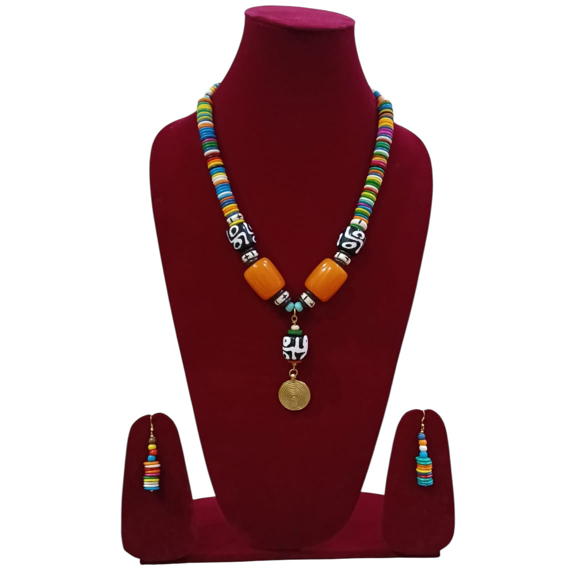 Beaded Necklace Set with Tribal Beads