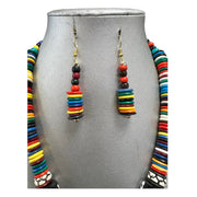 Women's Tribal Necklace Set with Multicolor Beads