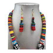 Women's Tribal Necklace Set with Multicolor Beads