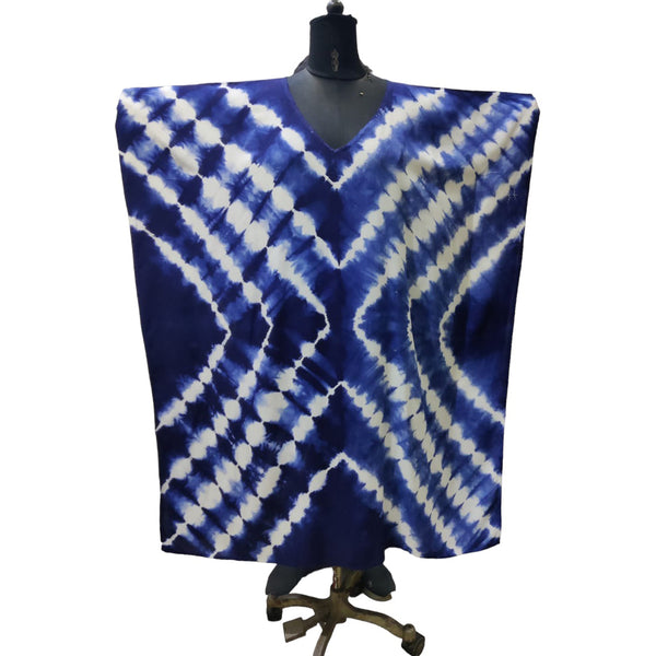 Women's Solid and White Tie Dye Kaftan -- 503