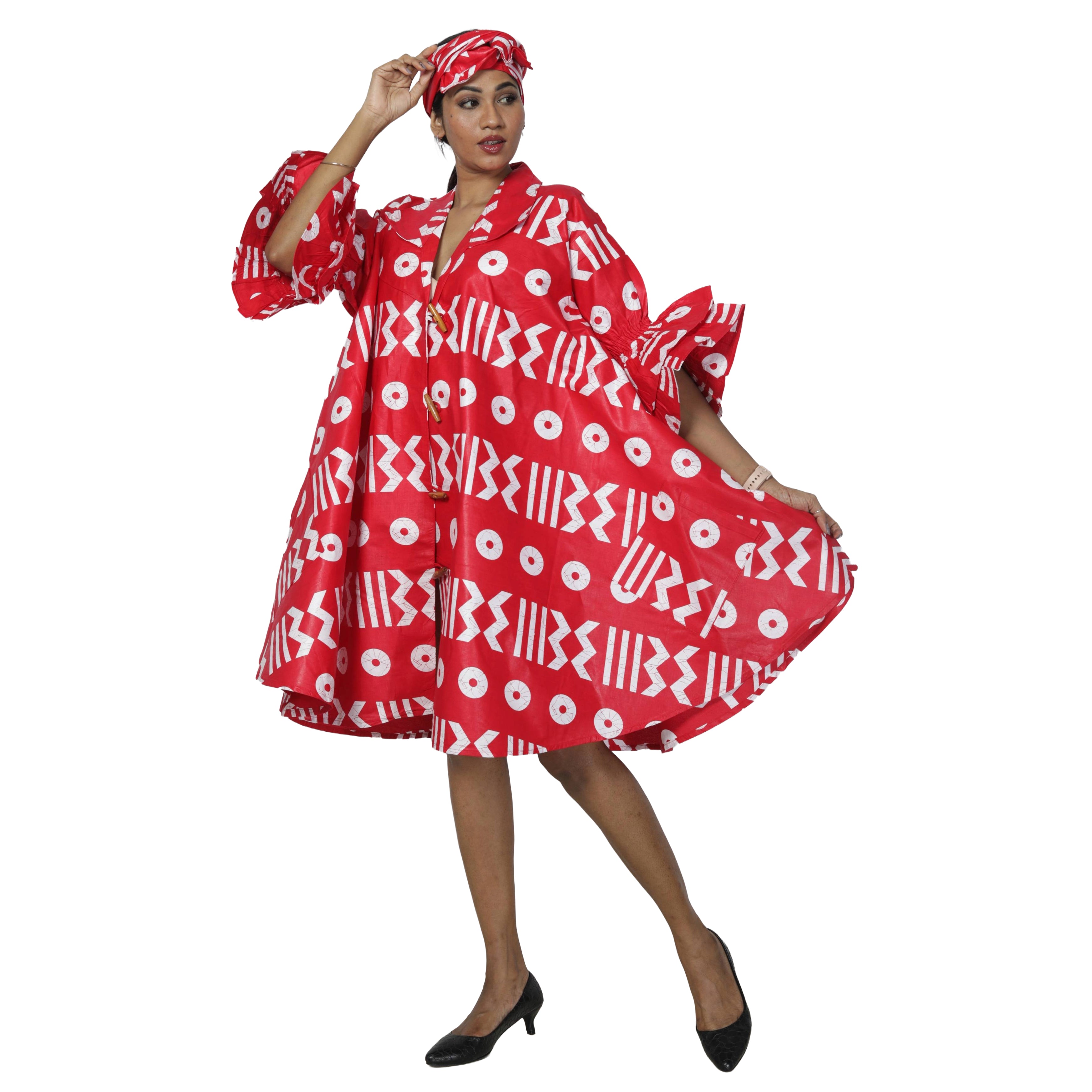 Women's Wide Short Jacket with Ruffle Sleeves -- FI-3133