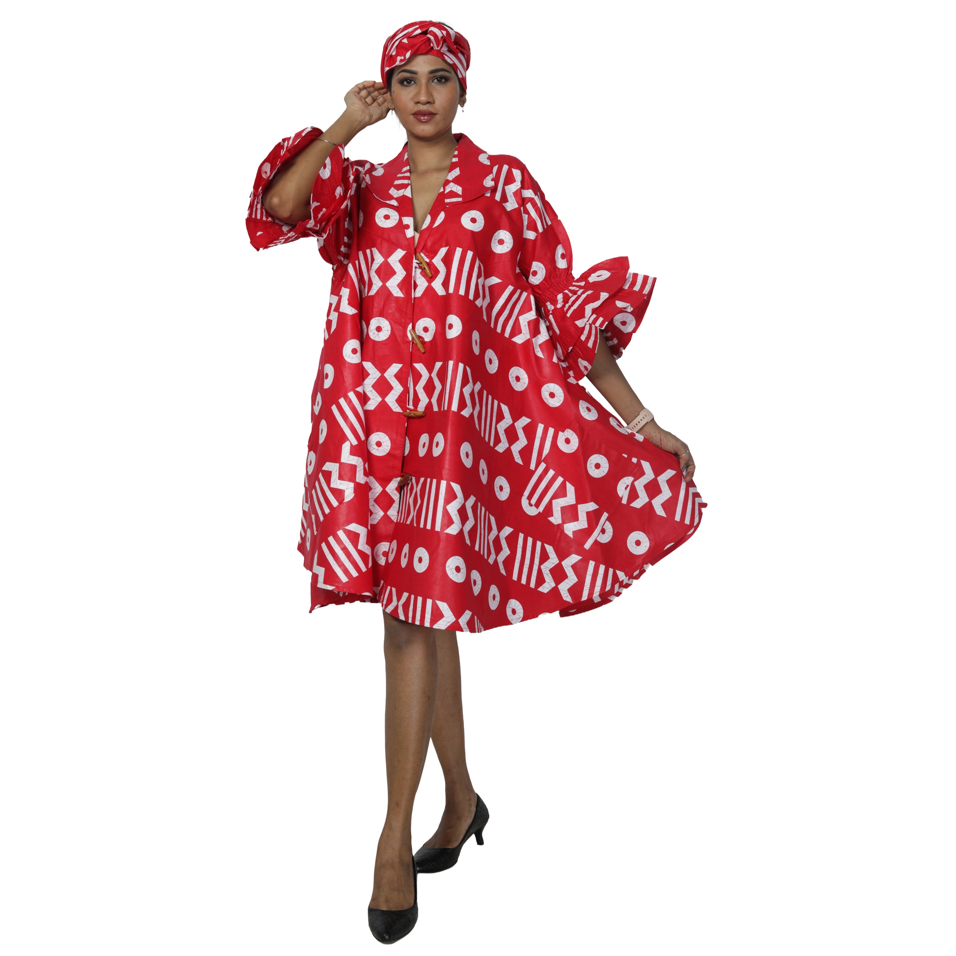 Women's Wide Short Jacket with Ruffle Sleeves -- FI-3133