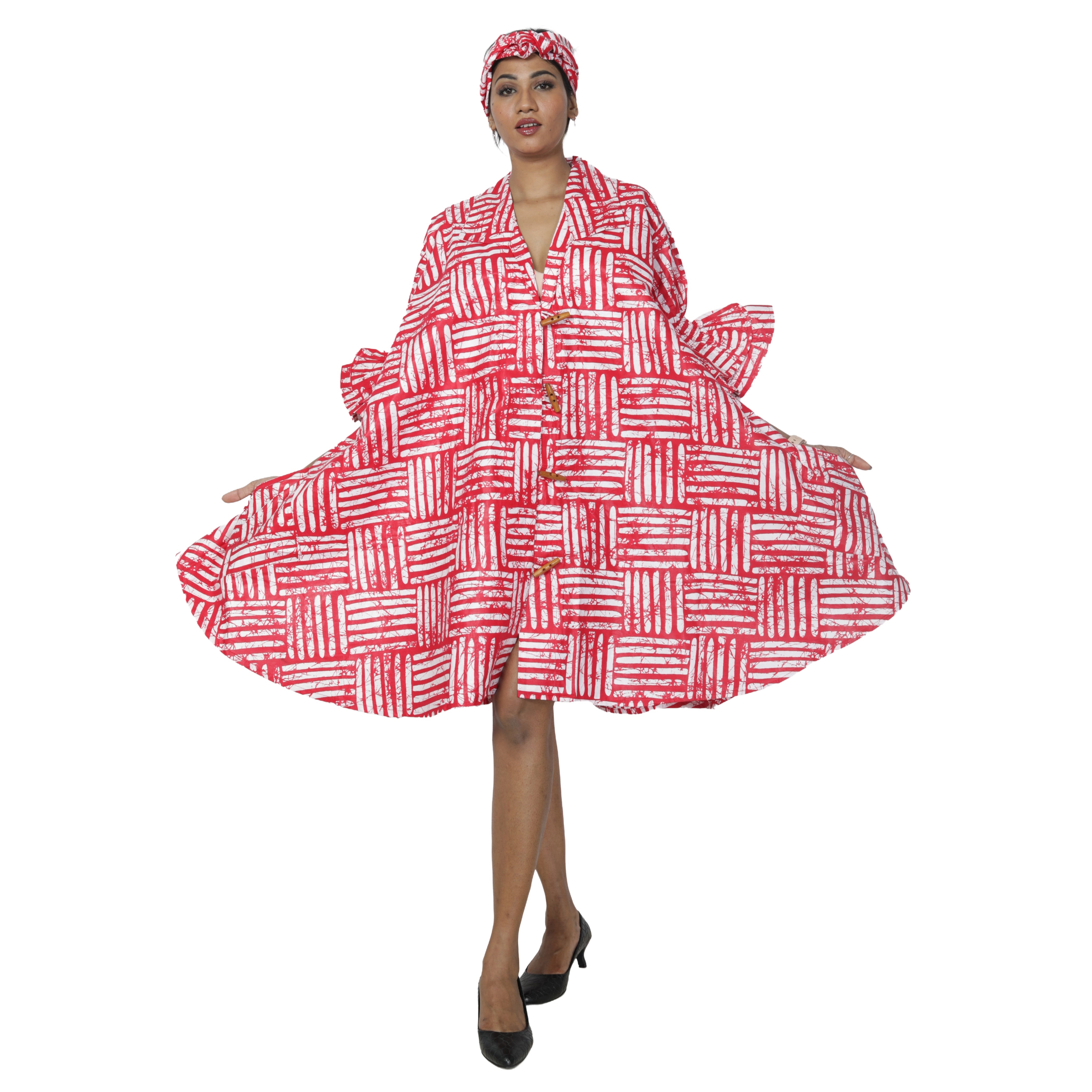 Women's Wide Short Jacket with Ruffle Sleeves -- FI-3133