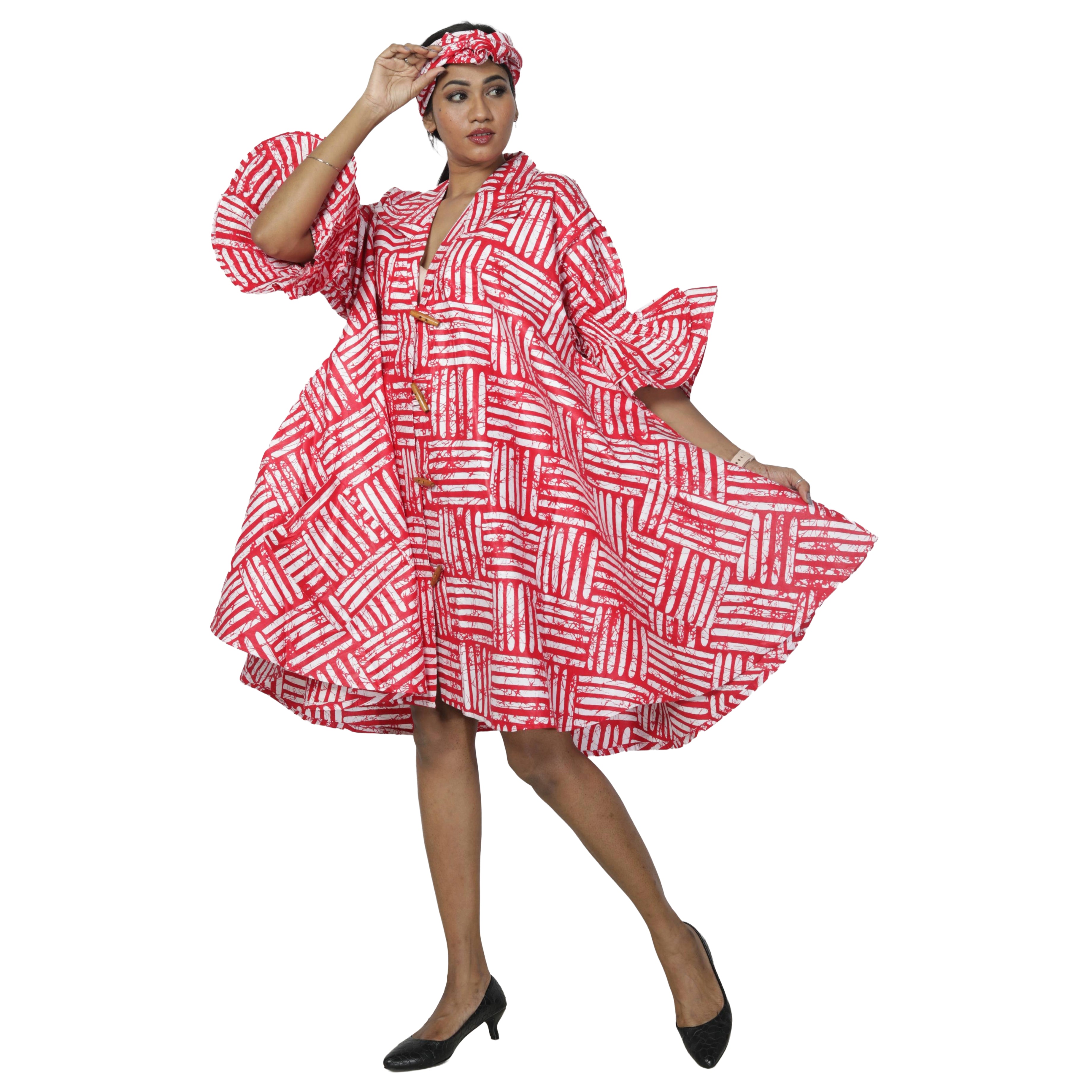 Women's Wide Short Jacket with Ruffle Sleeves -- FI-3133