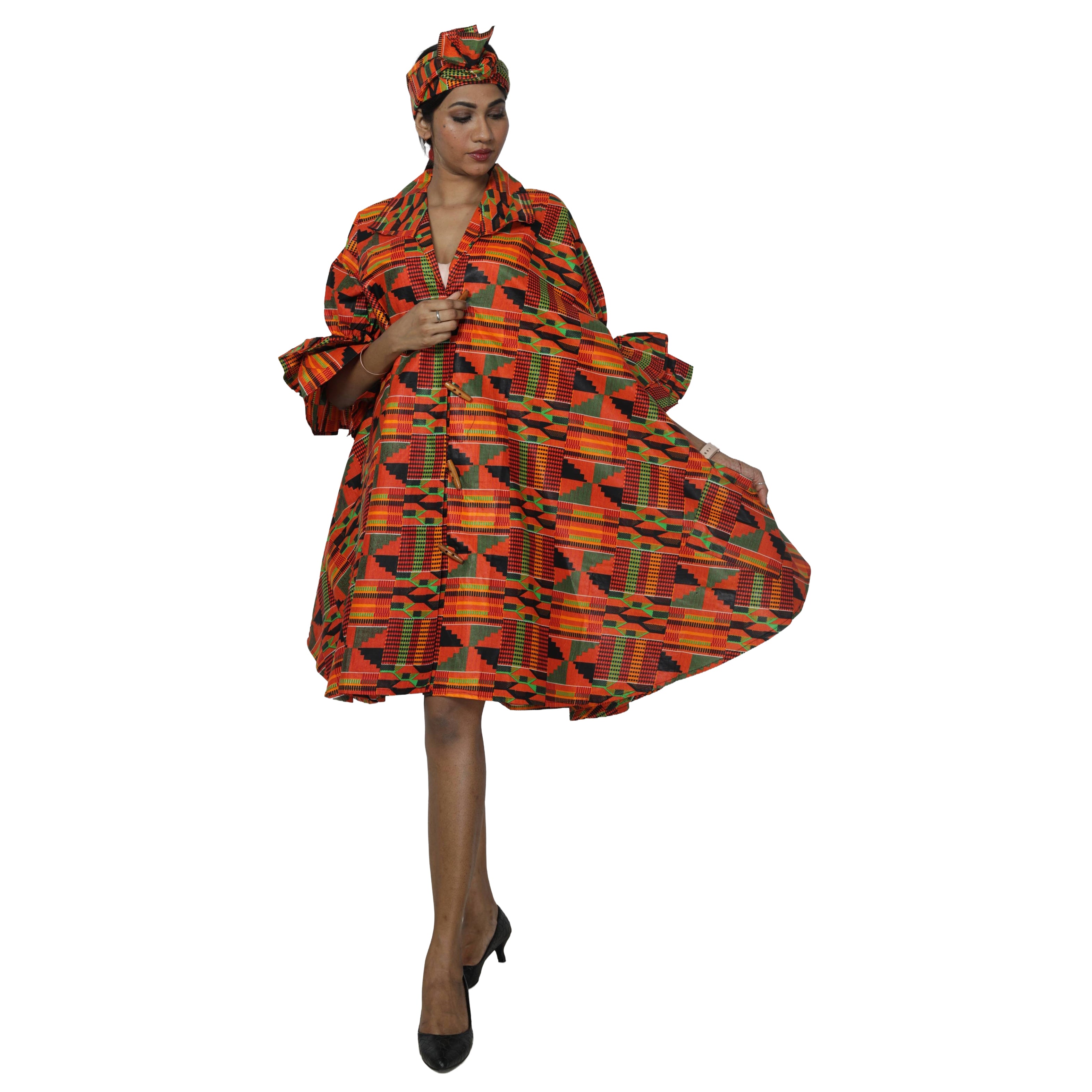 Women's Wide Short Jacket with Ruffle Sleeves -- FI-3133