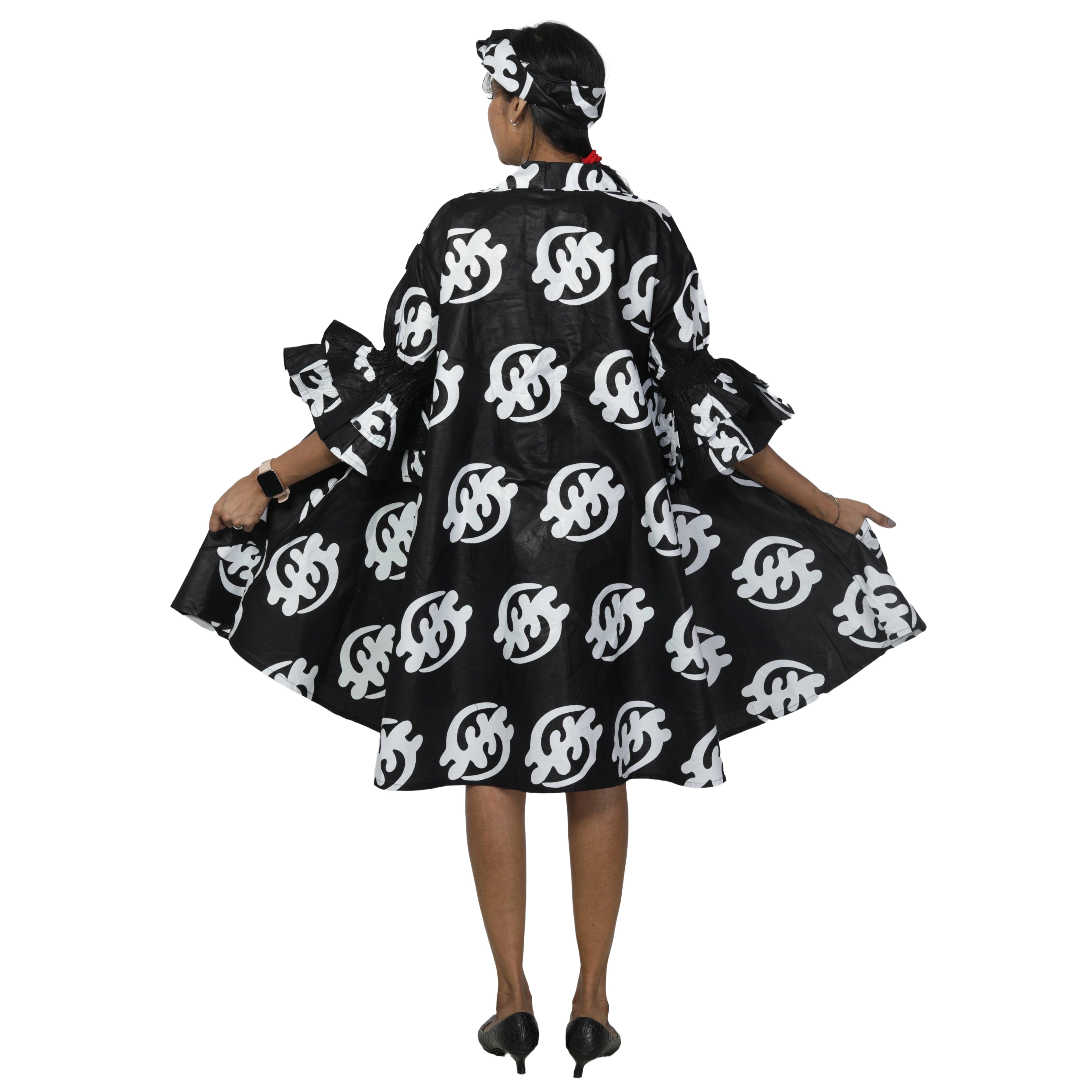 Women's Wide Short Jacket with Ruffle Sleeves -- FI-3133