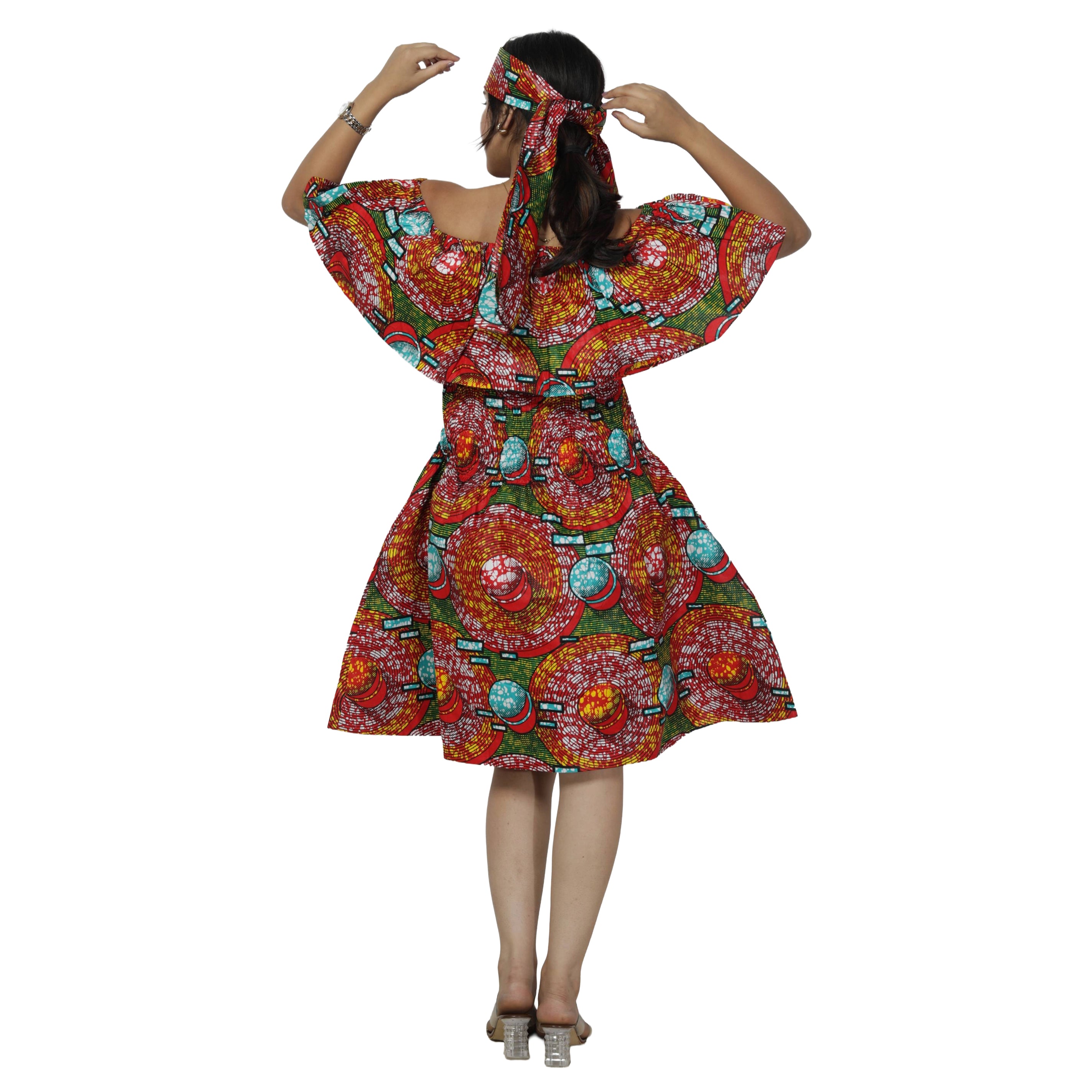 Women's Off Shoulder Smocking Mini Dress -- FI-3014 mini