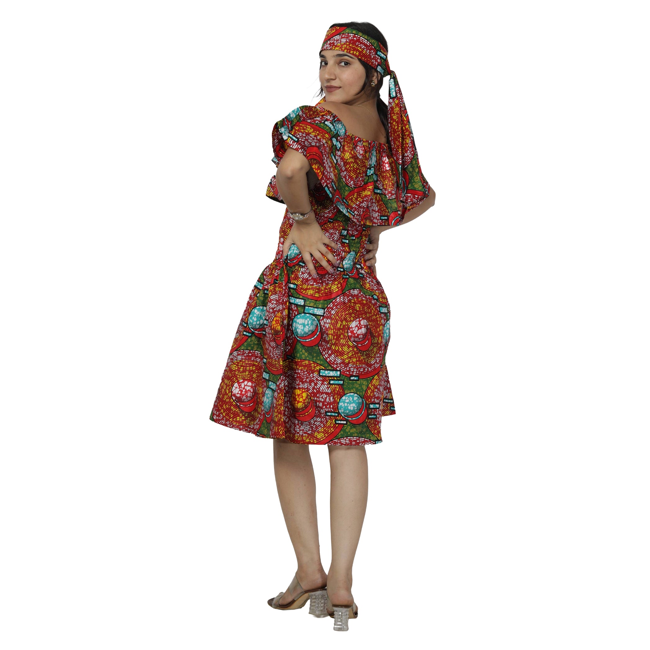 Women's Off Shoulder Smocking Mini Dress -- FI-3014 mini