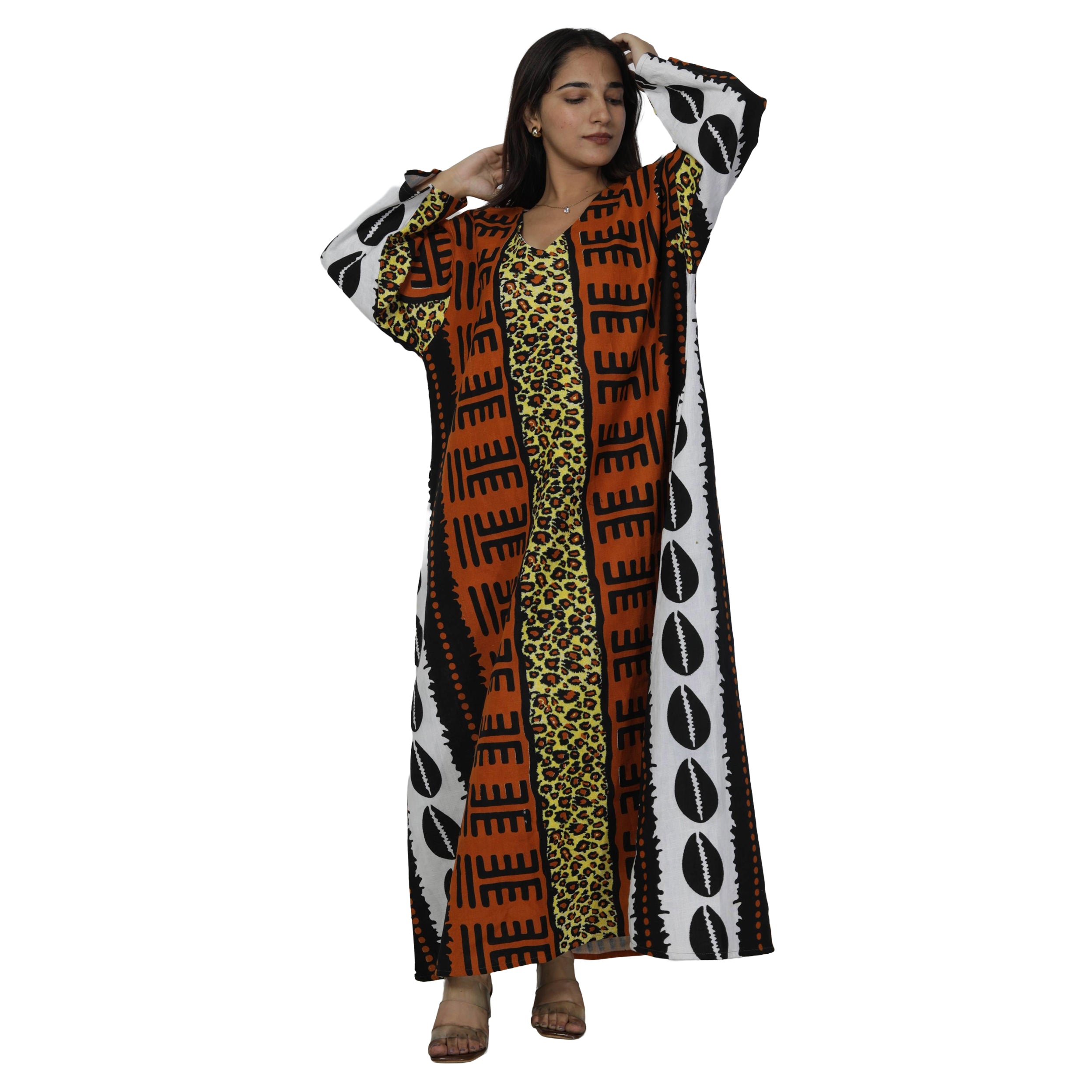 Women's Long Sleeve Loose Maxi Dress -- FI-150