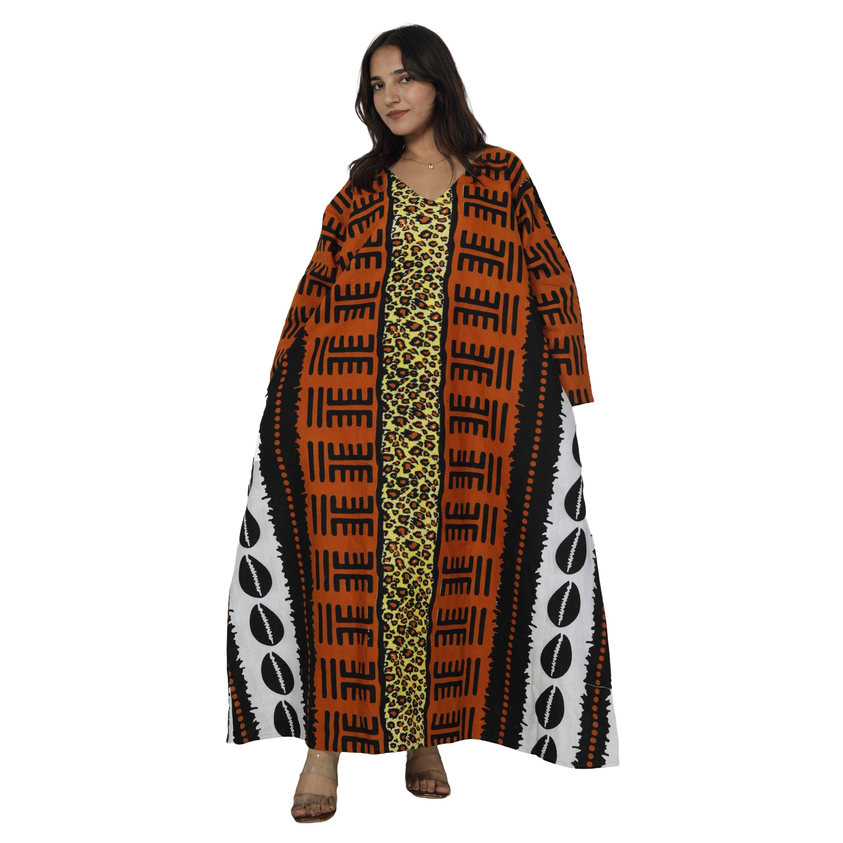 Women's Long Sleeve Loose Maxi Dress -- FI-150