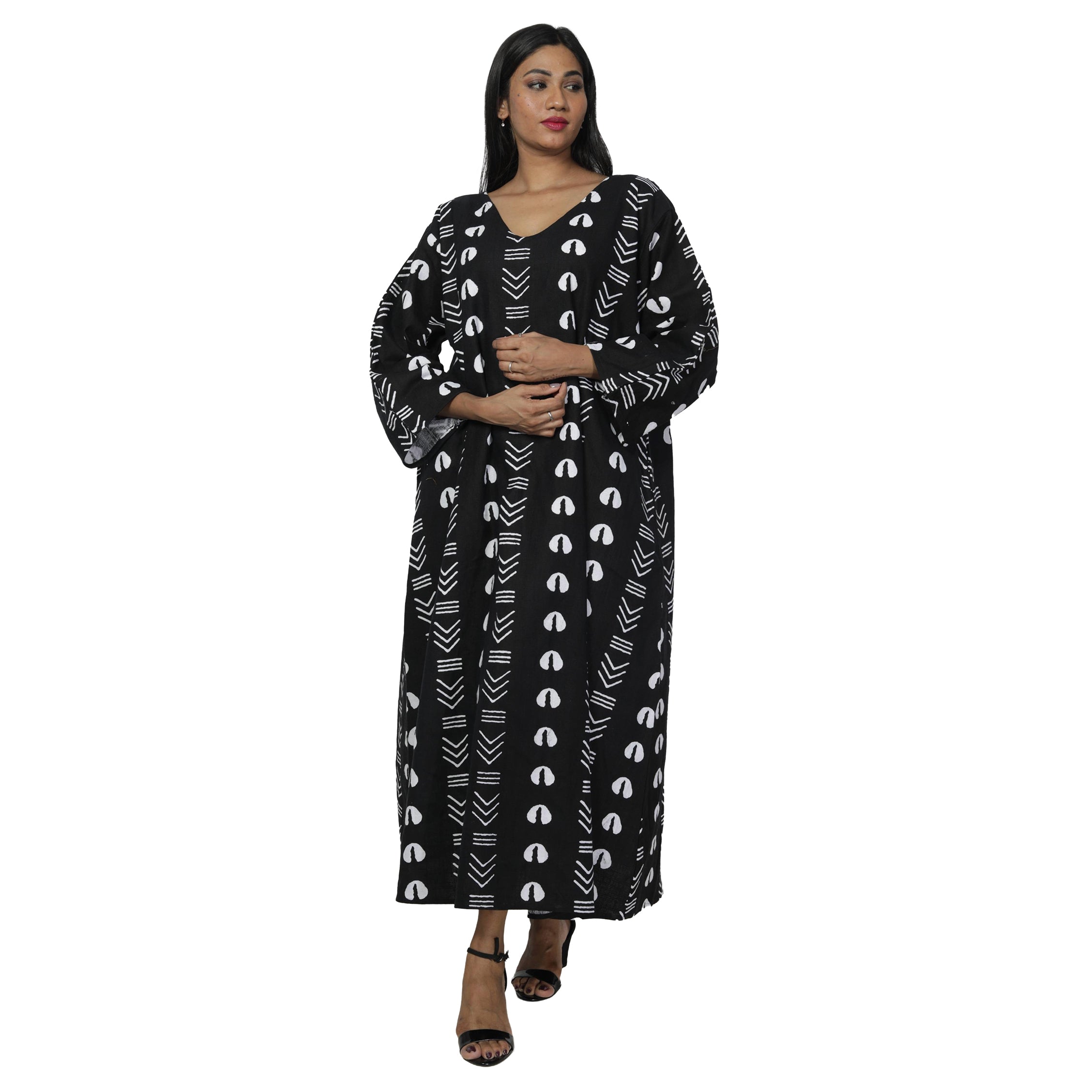 Women's Long Sleeve Loose Maxi Dress -- FI-150